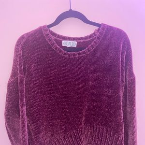 Maroon velvet sweater